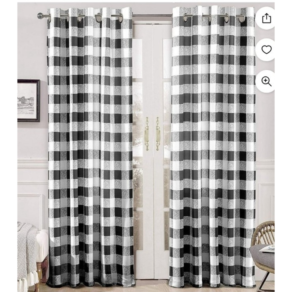 New! 4 Long Buffalo Check Print Window Panels 52×96 - Picture 9 of 9